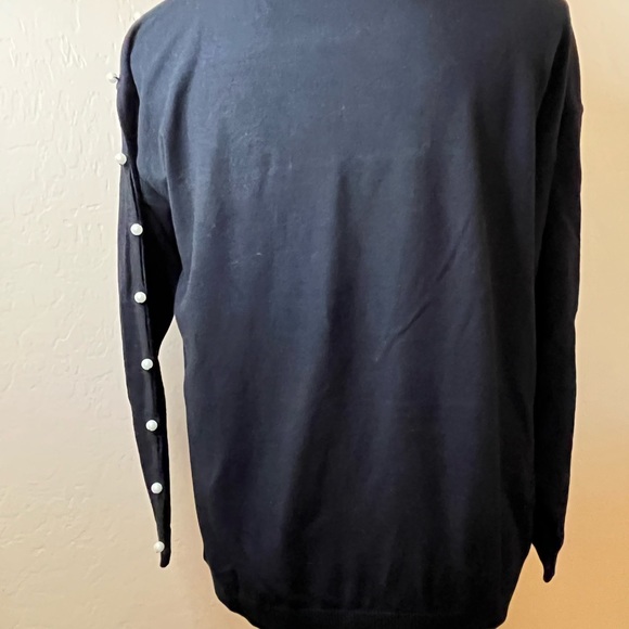 Talbots Black Sweater with Pearls - Picture 5 of 6